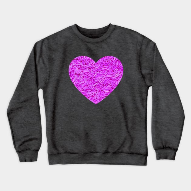 Hot Pink Candy Sprinkles Heart Crewneck Sweatshirt by love-fi